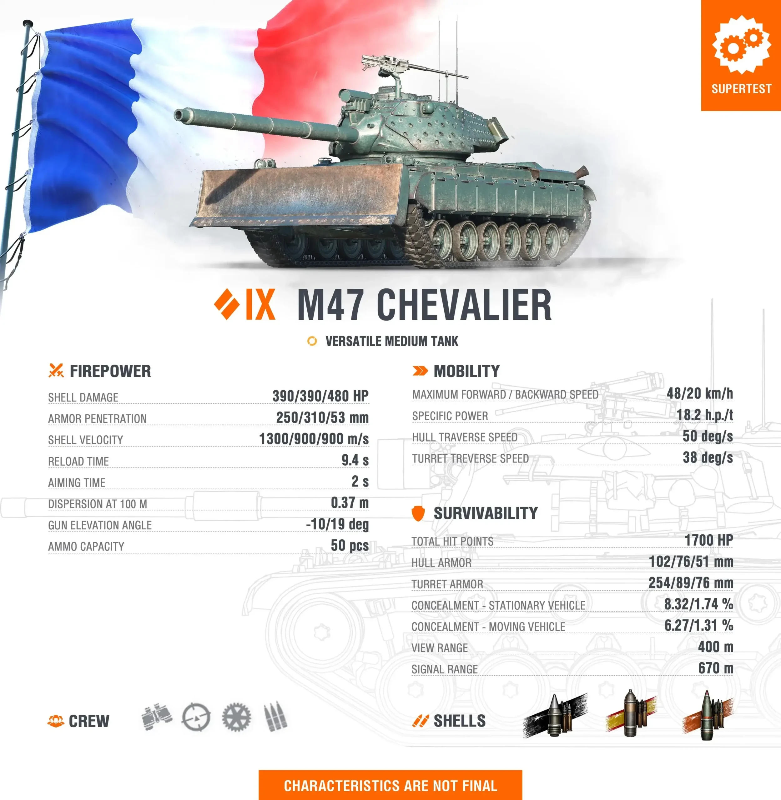 m47 chevalier tank